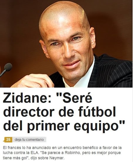 齊達內11日出任皇馬總監 頂替巴爾達諾助穆帥