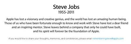 蘋果聯合創始人、董事會主席喬布斯逝世