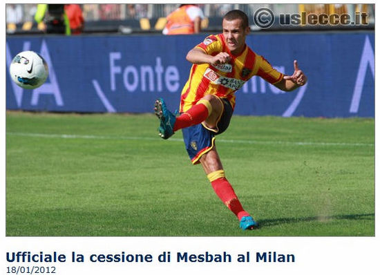 米蘭冬季第二新援獲官方宣布 梅斯巴簽約至2016