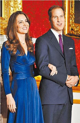 凱特與威廉王子宣布訂婚時的合照
